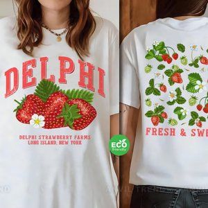 Cottagecore Percy Jackson Inspired Delphi Strawberry Farms Long Islan shirt col